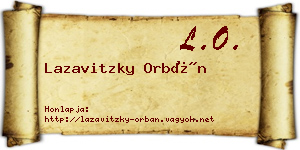 Lazavitzky Orbán névjegykártya